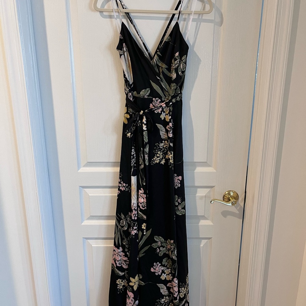 Lulus black maxi with slit. Size S
